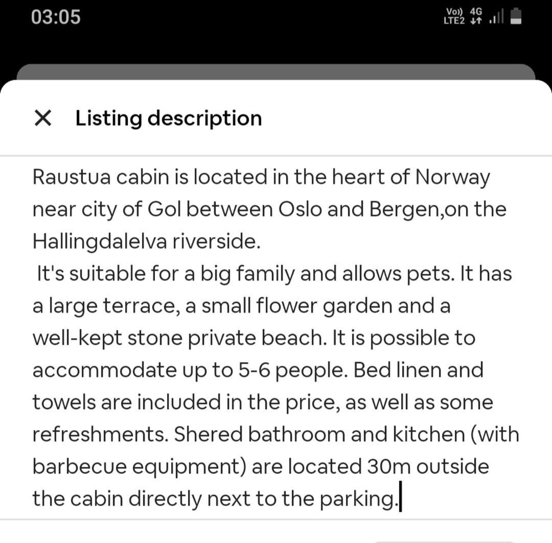 Holiday Raustua Cabin Gol Buitenkant foto